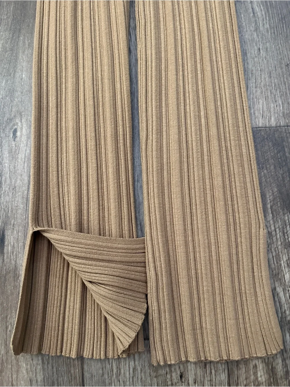 Jason Wu High Stretch Ribbed Straight Pants Women’s Size XS Tan Brown
